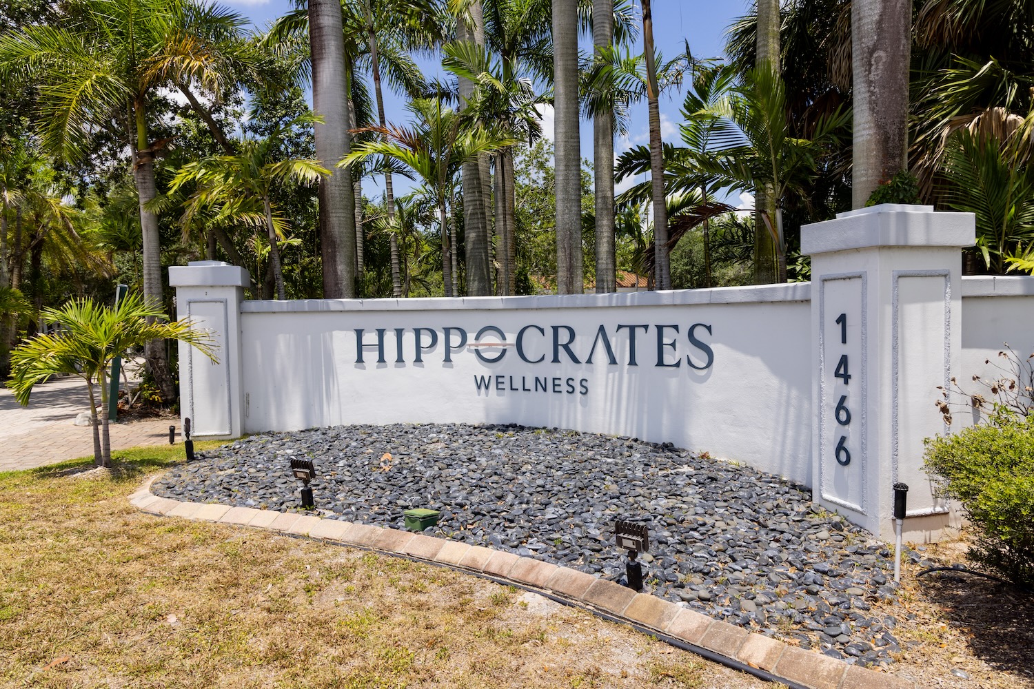 The entrance sign at Hippocrates Wellsness Campus, where The Longevity Center at Hippocrates is located