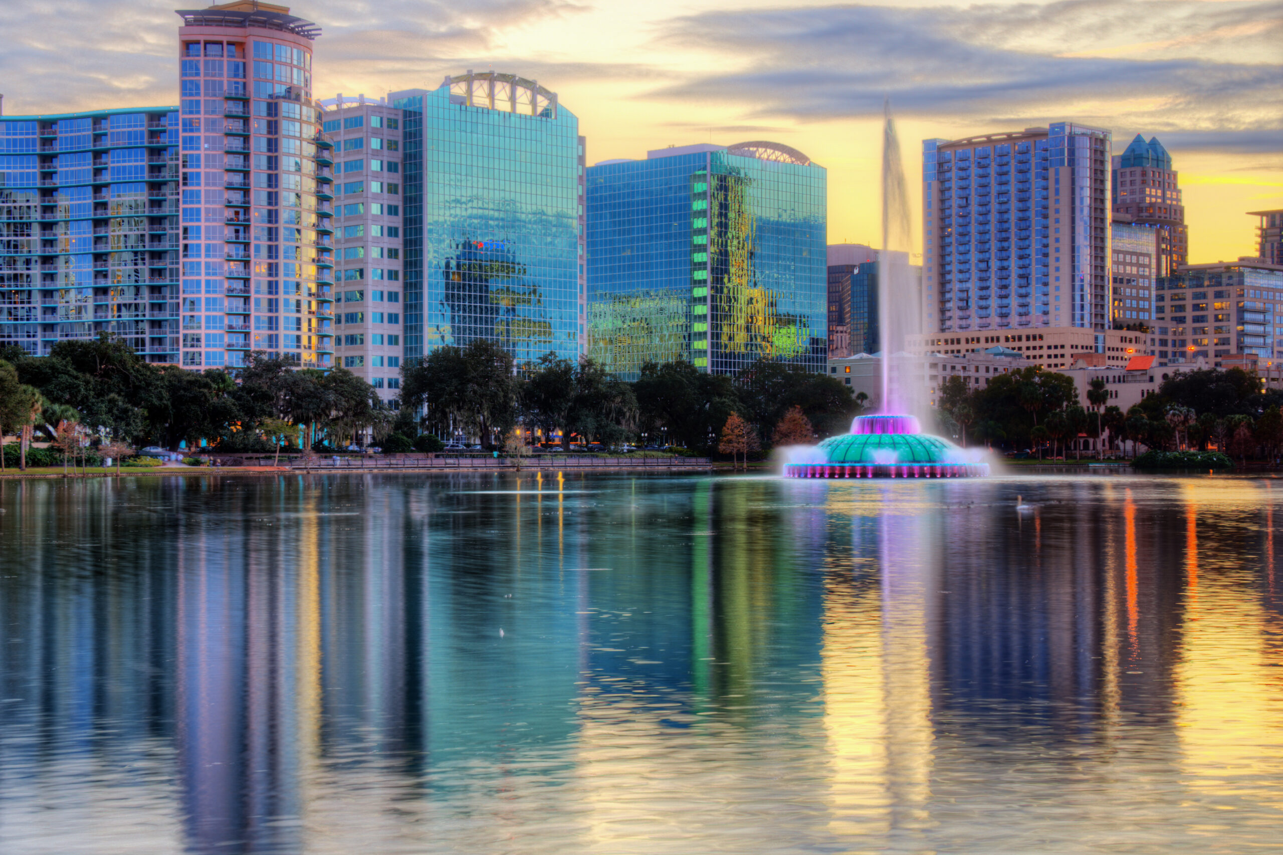 Regenerative medicine in Orlando at Longevity Centers of America — Orlando skyline over Lake Eola.